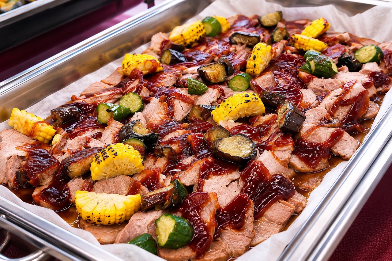 夏のケータリングメニュー ローストポーク BBQソース