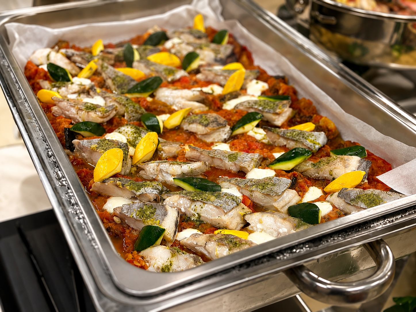 白身魚のグリルと夏野菜煮込み